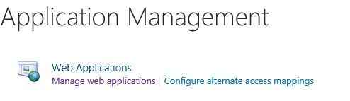 Manage Web Applications